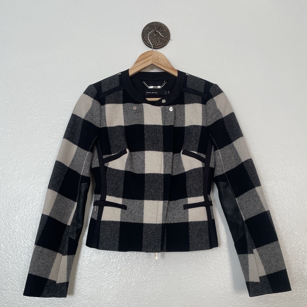 Karen Millen Womens US 4 Plaid Blazer